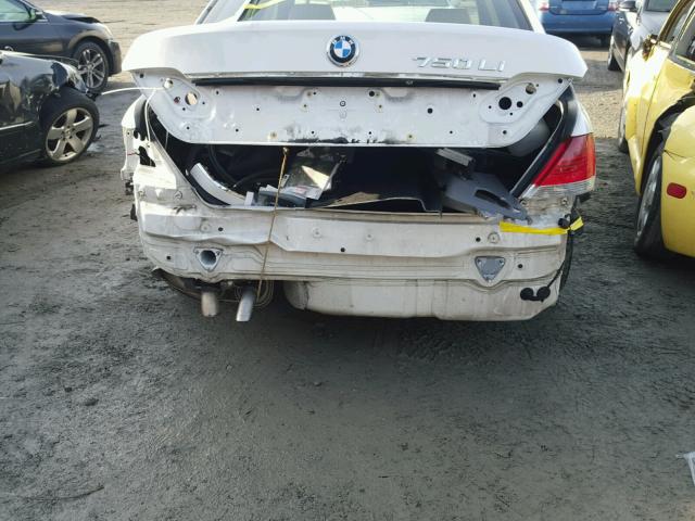 WBAHN83577DT65334 - 2007 BMW 750 WHITE photo 9