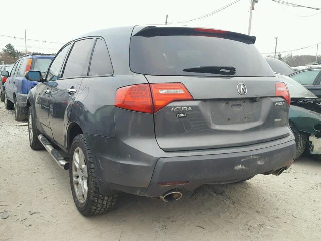 2HNYD28347H527556 - 2007 ACURA MDX TECHNO GRAY photo 3