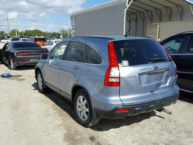 JHLRE48719C017681 - 2009 HONDA CR-V EXL BLUE photo 3