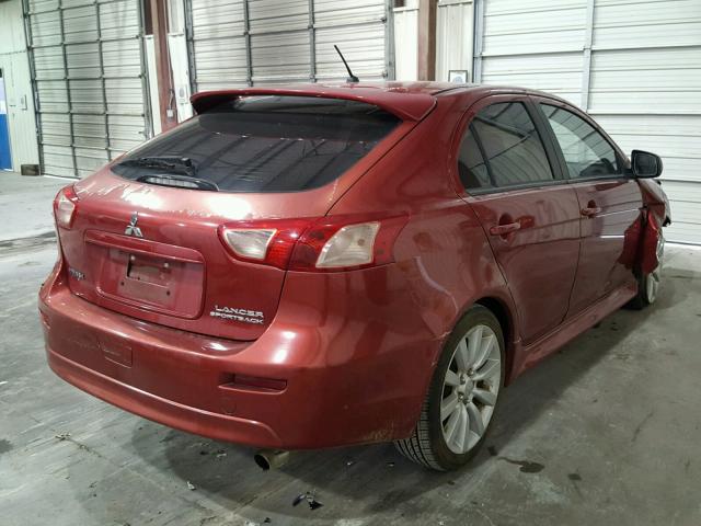 JA32X8HW8BU012614 - 2011 MITSUBISHI LANCER GTS RED photo 4