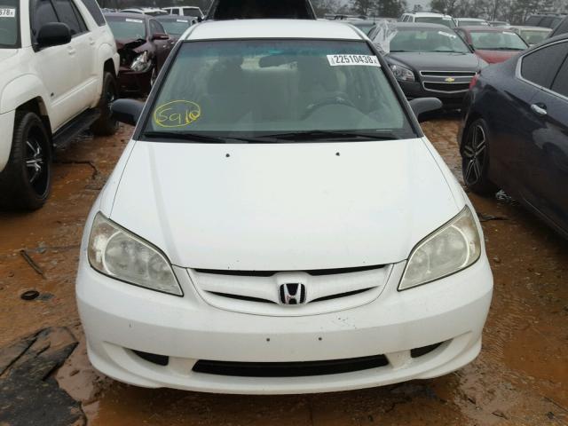 2HGES16535H534221 - 2005 HONDA CIVIC LX WHITE photo 9