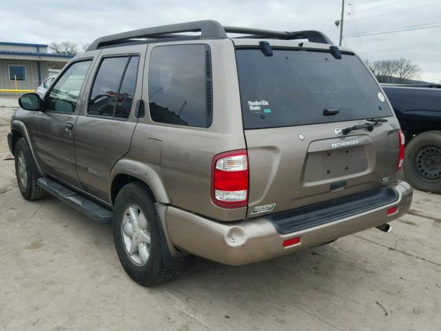 JN8DR09X82W667118 - 2002 NISSAN PATHFINDER GRAY photo 3