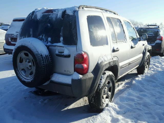 1J4GL48K04W259815 - 2004 JEEP LIBERTY SP SILVER photo 4