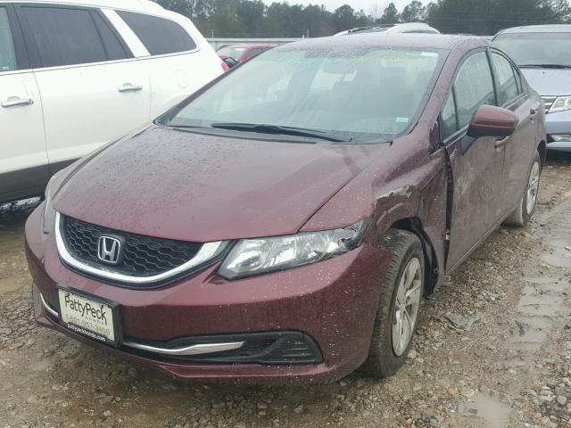 19XFB2F57FE292281 - 2015 HONDA CIVIC LX MAROON photo 2