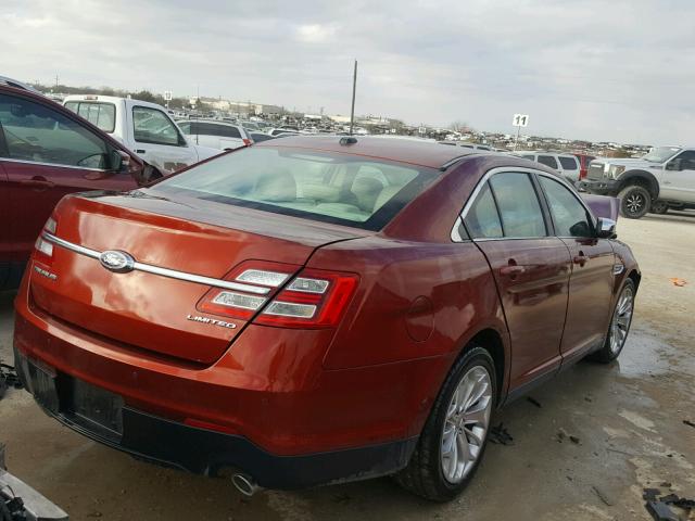 1FAHP2F86EG179253 - 2014 FORD TAURUS LIM RED photo 4