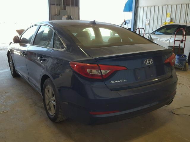 5NPE24AF3GH321361 - 2016 HYUNDAI SONATA SE BLUE photo 3