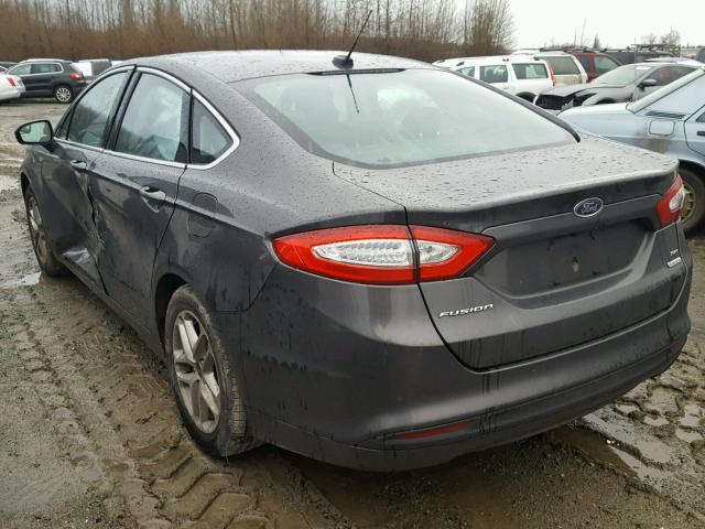 3FA6P0HD4GR343195 - 2016 FORD FUSION SE GRAY photo 3