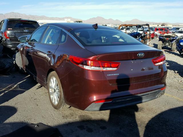 5XXGT4L32GG068618 - 2016 KIA OPTIMA LX MAROON photo 3