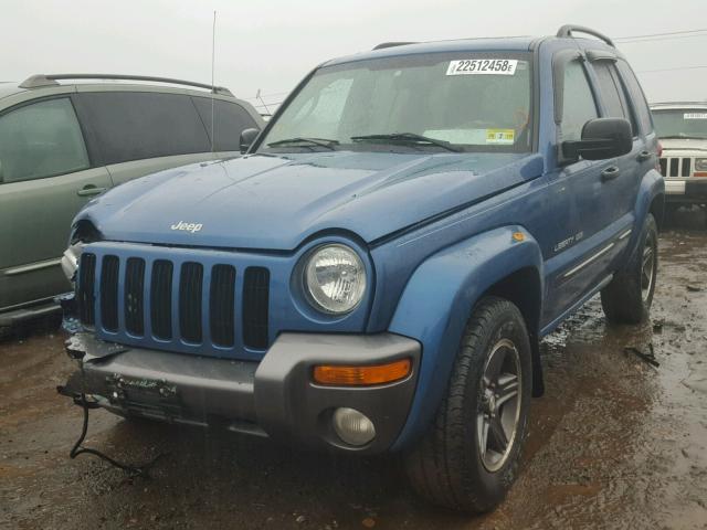 1J4GL48K24W171414 - 2004 JEEP LIBERTY SP BLUE photo 2