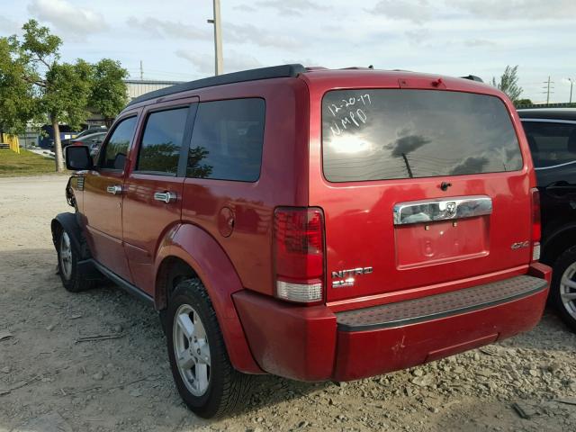 1D8GU58K37W583467 - 2007 DODGE NITRO SLT RED photo 3