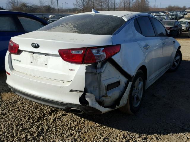 KNAGM4A70F5563578 - 2015 KIA OPTIMA LX WHITE photo 4