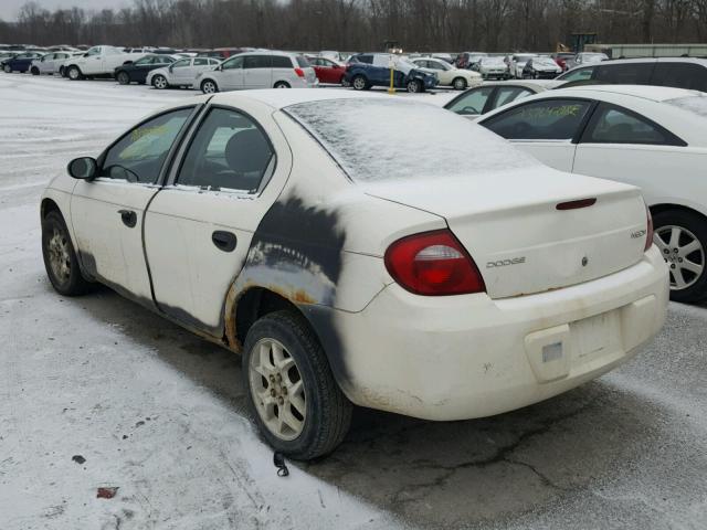 1B3ES26C55D161104 - 2005 DODGE NEON BASE WHITE photo 3