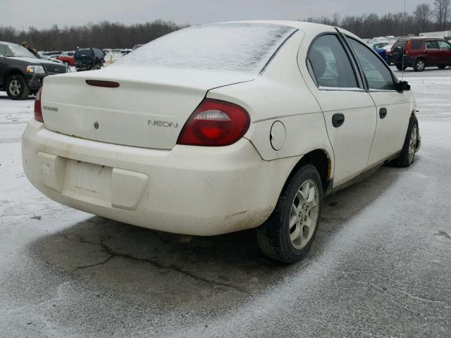 1B3ES26C55D161104 - 2005 DODGE NEON BASE WHITE photo 4