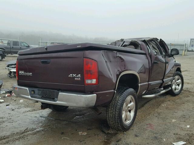 1D7HU18D94S721390 - 2004 DODGE RAM 1500 S BURGUNDY photo 4