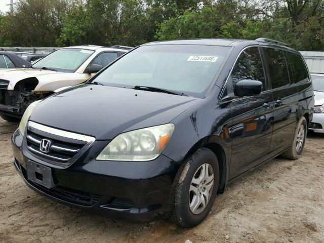 5FNRL38767B042959 - 2007 HONDA ODYSSEY EX BLACK photo 2