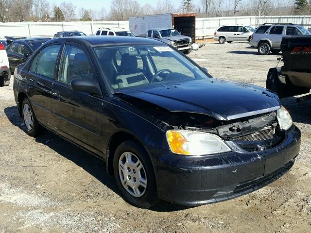 1HGES16532L076694 - 2002 HONDA CIVIC LX BLACK photo 1