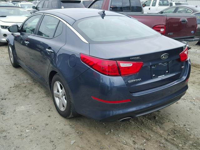 5XXGM4A7XFG440708 - 2015 KIA OPTIMA LX BLUE photo 3