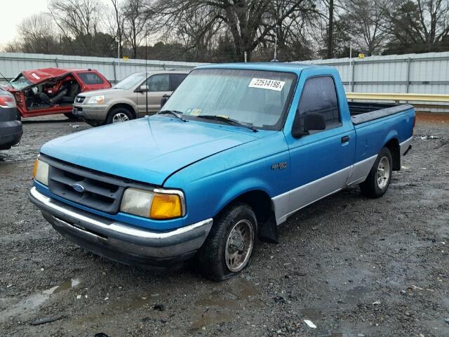 1FTCR10A2PTA52319 - 1993 FORD RANGER BLUE photo 2