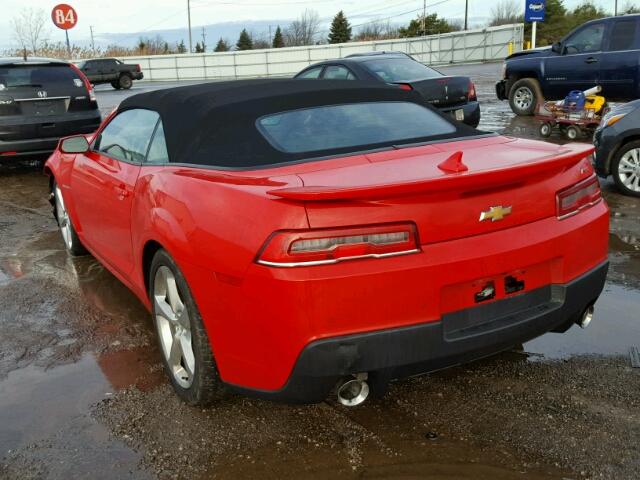 2G1FF3D39F9265330 - 2015 CHEVROLET CAMARO LT RED photo 3