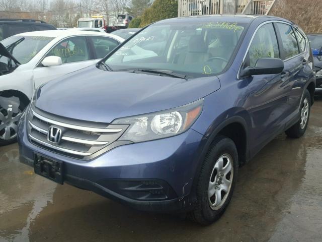 2HKRM4H36EH660653 - 2014 HONDA CR-V LX BLUE photo 2