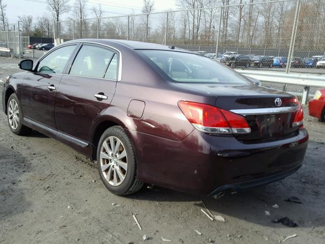 4T1BK3DB6BU383854 - 2011 TOYOTA AVALON BAS BURGUNDY photo 3