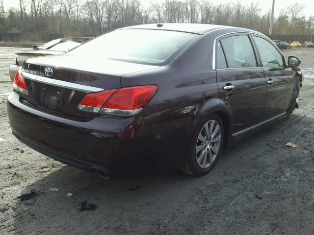 4T1BK3DB6BU383854 - 2011 TOYOTA AVALON BAS BURGUNDY photo 4