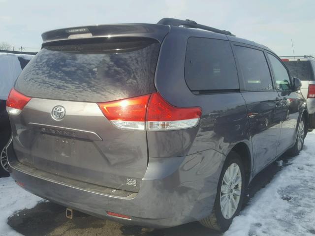 5TDDK3DC5BS003557 - 2011 TOYOTA SIENNA XLE GRAY photo 4