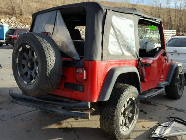 1J4FA29156P700038 - 2006 JEEP WRANGLER / RED photo 4