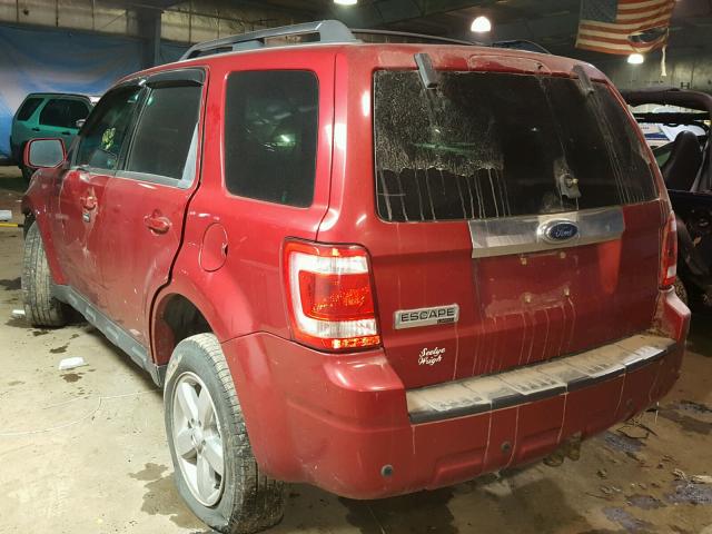 1FMCU04G39KA86801 - 2009 FORD ESCAPE LIM RED photo 3