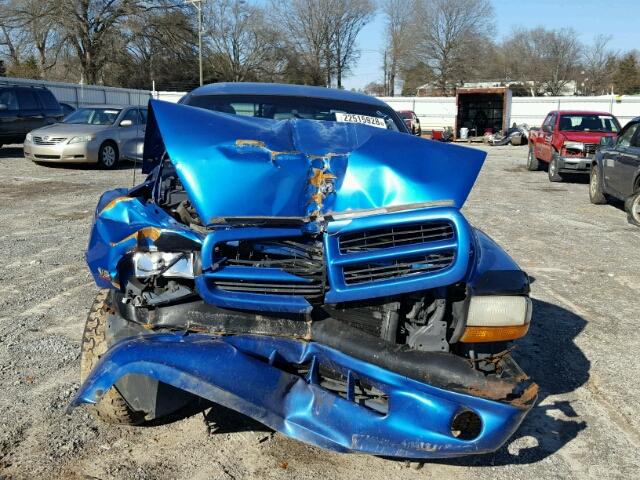 1B7GL22X3YS529227 - 2000 DODGE DAKOTA BLUE photo 9