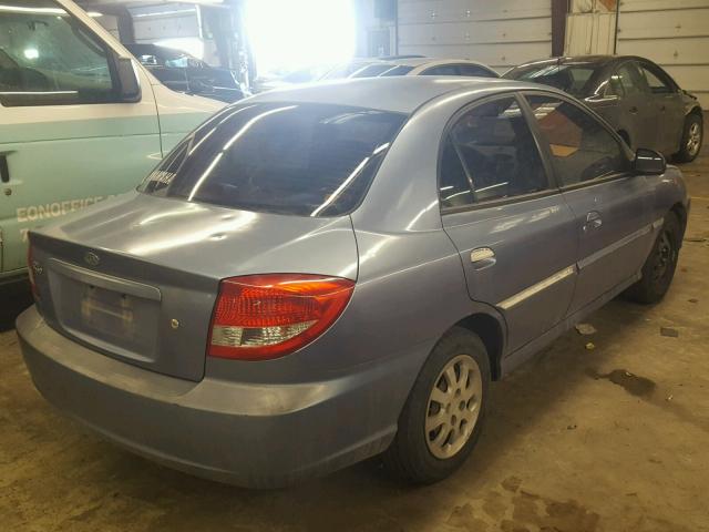 KNADC125746309634 - 2004 KIA RIO BLUE photo 4