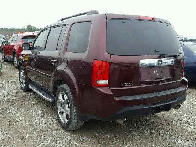 5FNYF3H73EB025116 - 2014 HONDA PILOT EXLN BURGUNDY photo 3