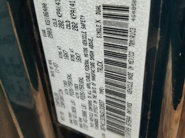 3B7HC13Z0WG133937 - 1998 DODGE RAM 1500 GREEN photo 10
