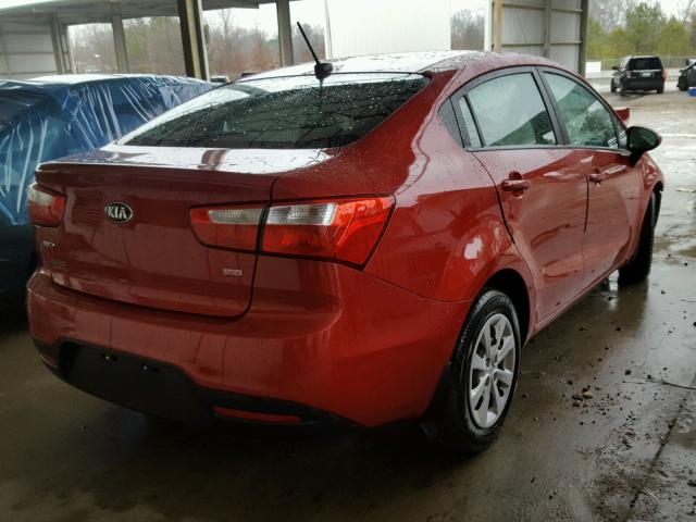 KNADM4A3XF6441496 - 2015 KIA RIO LX RED photo 4