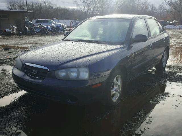 KMHDN55D82U056724 - 2002 HYUNDAI ELANTRA GL BLUE photo 2