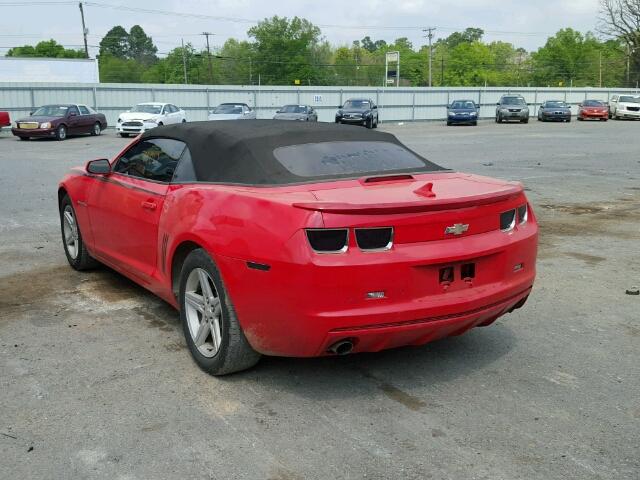 2G1FB3D3XC9103682 - 2012 CHEVROLET CAMARO LT RED photo 3