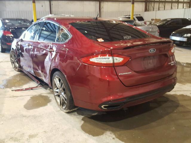 3FA6P0D96DR140077 - 2013 FORD FUSION TIT RED photo 3