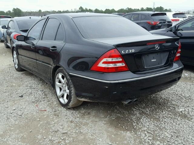 WDBRF52H77F923362 - 2007 MERCEDES-BENZ C 230 BLACK photo 3