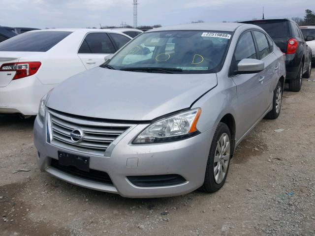 1N4AB7AP6EN853800 - 2014 NISSAN SENTRA S SILVER photo 2