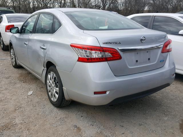 1N4AB7AP6EN853800 - 2014 NISSAN SENTRA S SILVER photo 3