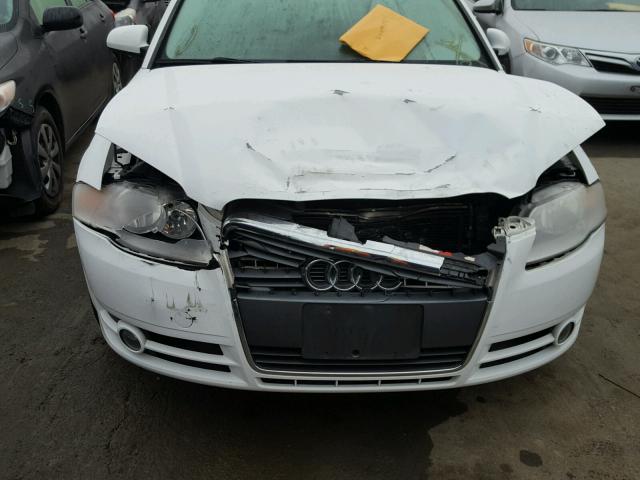 WAUAF78E77A115109 - 2007 AUDI A4 2 WHITE photo 9