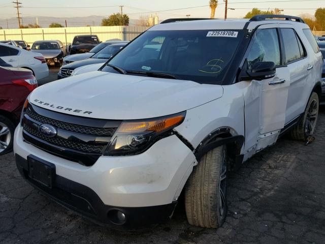 1FM5K8GT1EGC36066 - 2014 FORD EXPLORER S WHITE photo 2