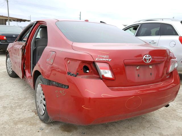 4T1BF3EK8AU085842 - 2010 TOYOTA CAMRY BASE RED photo 3