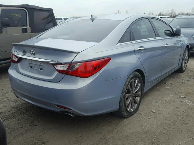 5NPEC4AC2BH142126 - 2011 HYUNDAI SONATA SE BLUE photo 4