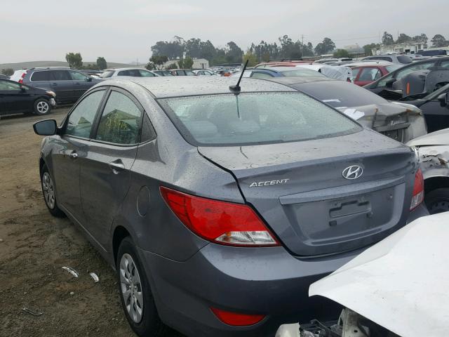 KMHCT4AE4GU083016 - 2016 HYUNDAI ACCENT SE GRAY photo 3