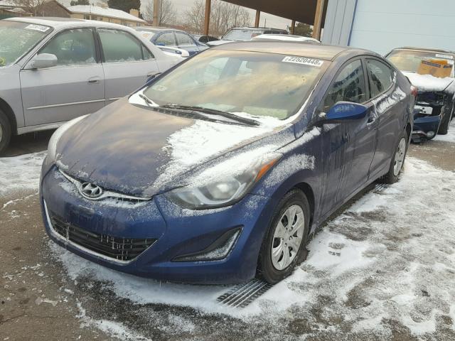 5NPDH4AE6GH710478 - 2016 HYUNDAI ELANTRA SE BLUE photo 2