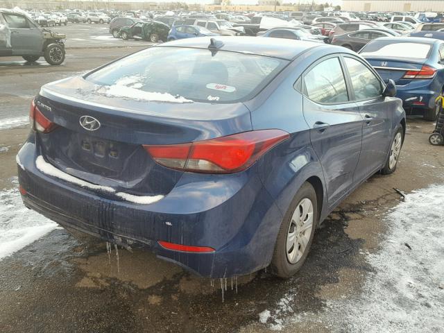 5NPDH4AE6GH710478 - 2016 HYUNDAI ELANTRA SE BLUE photo 4