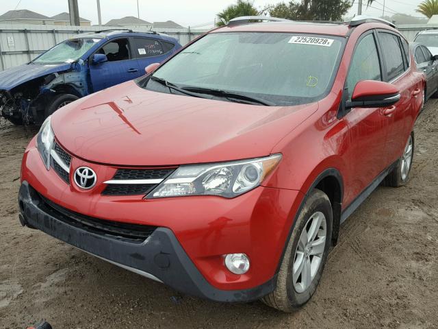 2T3RFREV4EW219335 - 2014 TOYOTA RAV4 XLE RED photo 2