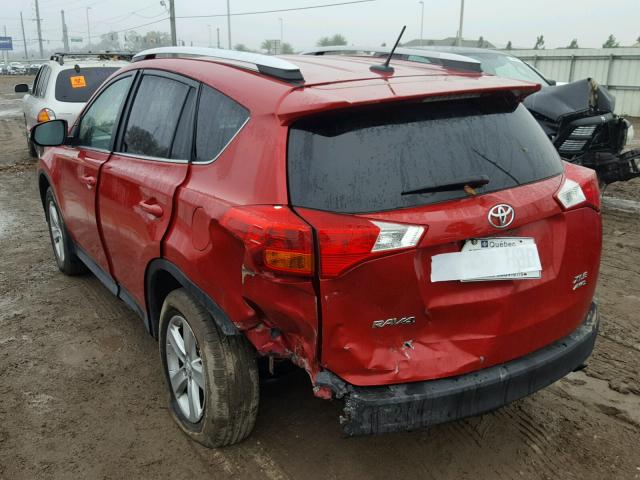 2T3RFREV4EW219335 - 2014 TOYOTA RAV4 XLE RED photo 3