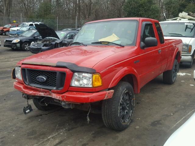 1FTYR44U85PB08393 - 2005 FORD RANGER SUP RED photo 2